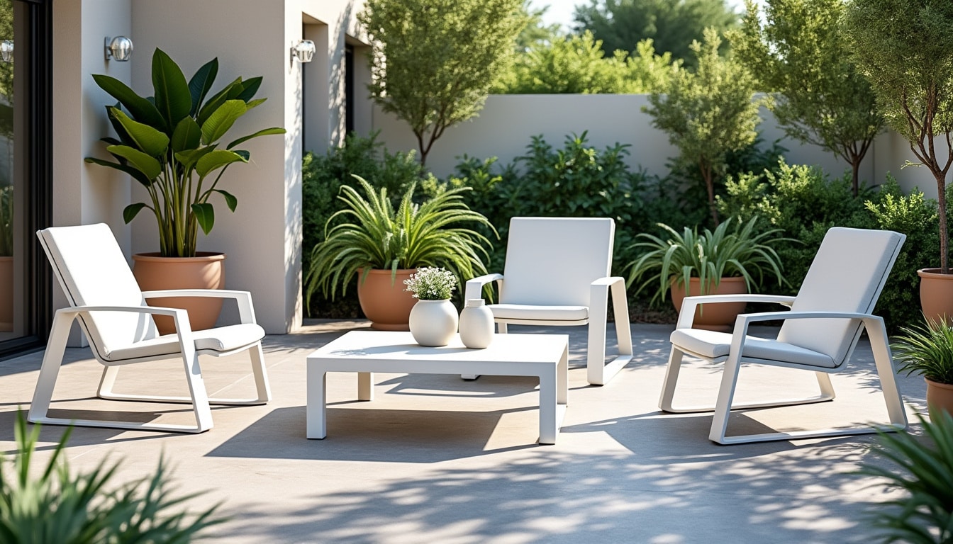 Salon de jardin aluminium blanc : durabilité, entretien et budget
