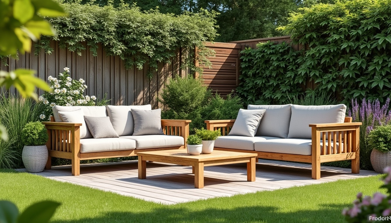 Salon de jardin en bois pas cher : durabilité, entretien et budget