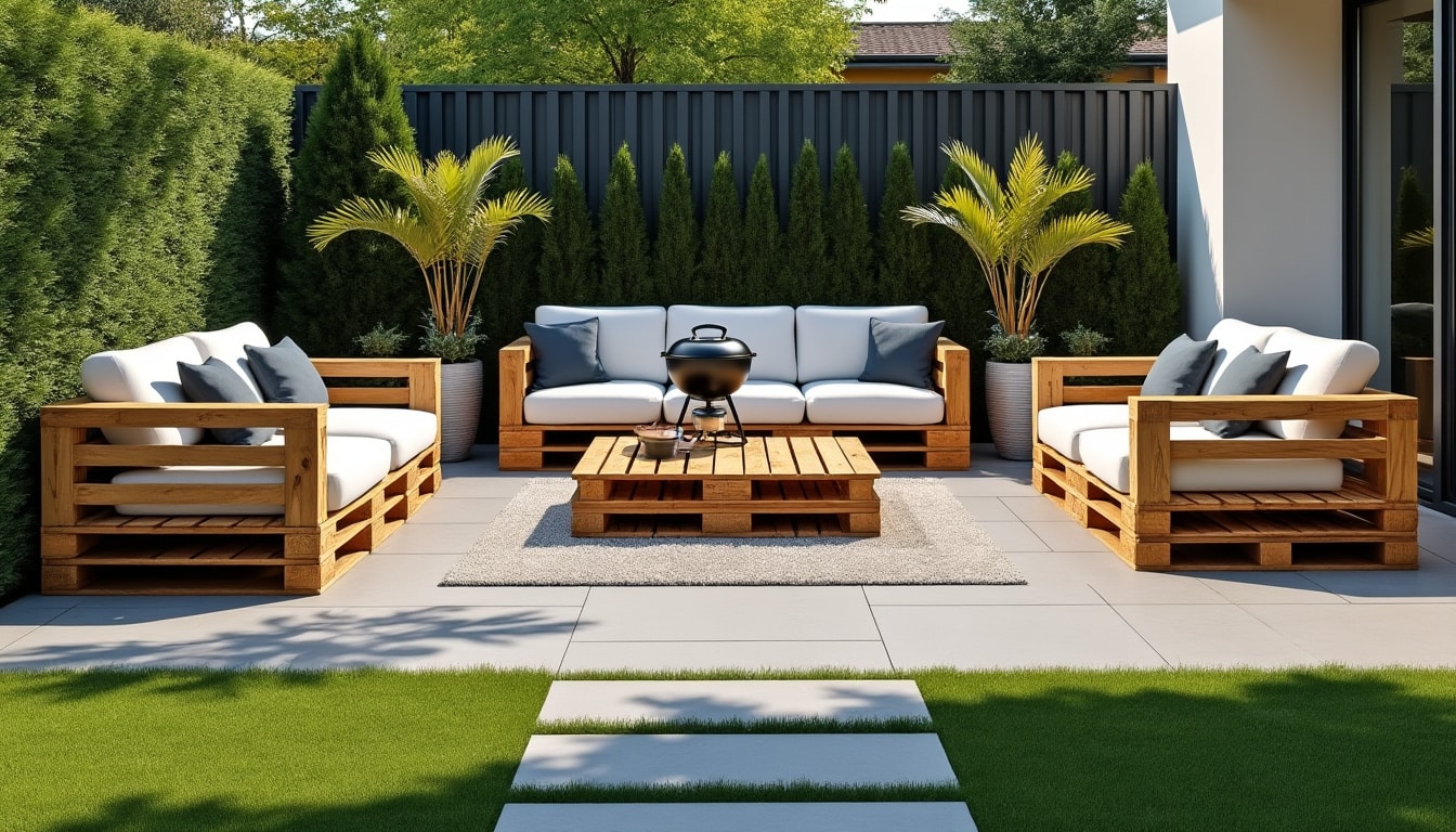 Salon de jardin en palette : cuisson, encombrement et nettoyage