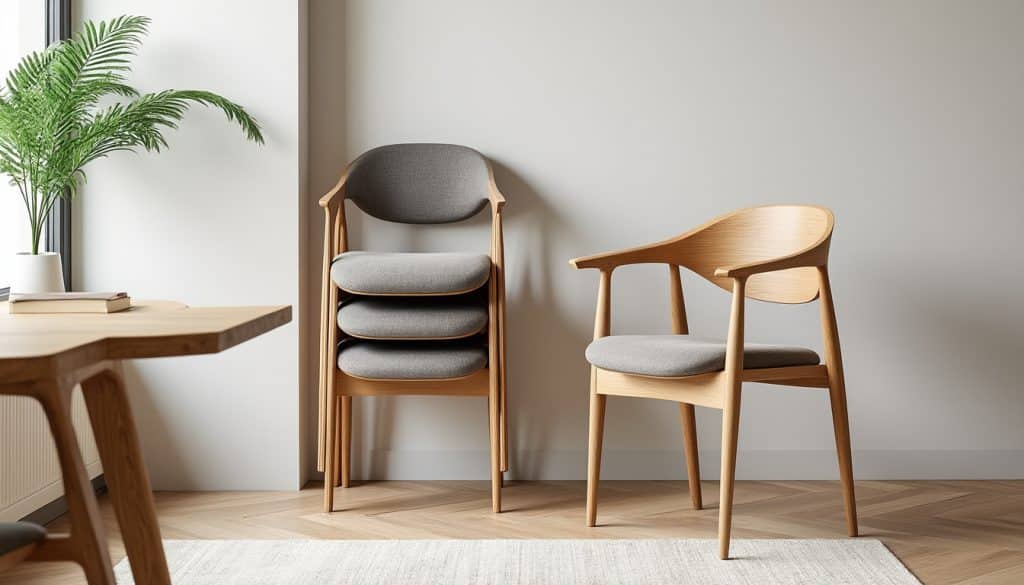 Chaises empilables : le compromis rangement et confort