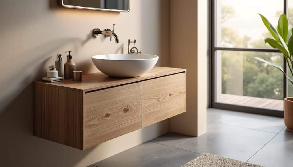 Meuble salle de bain Maison du Monde : dimensions et raccordement