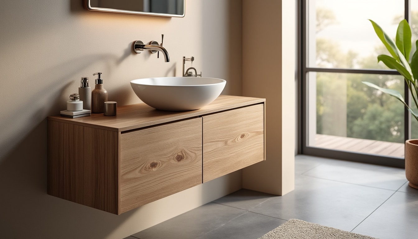 Meuble salle de bain Maison du Monde : dimensions et raccordement