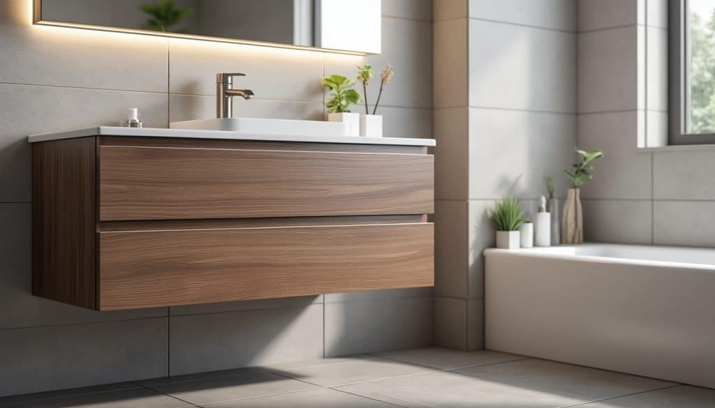 Meuble salle de bain sans vasque : puissance, rendement et pose