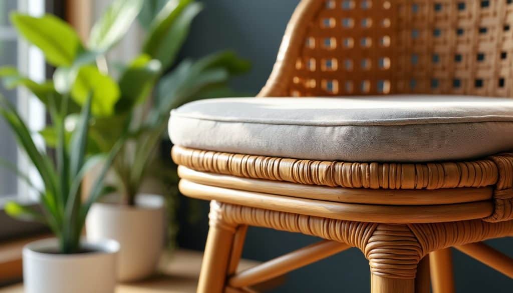 Tabouret de bar en rotin : garnissage, confort et entretien