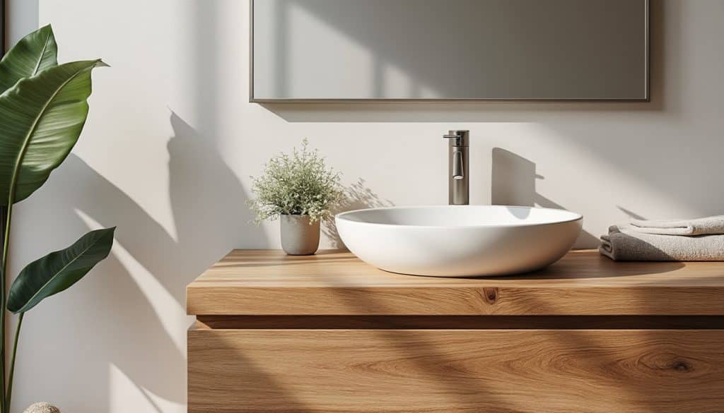 Meuble en teck pour la salle de bain : l&rsquo;humidité et le bois